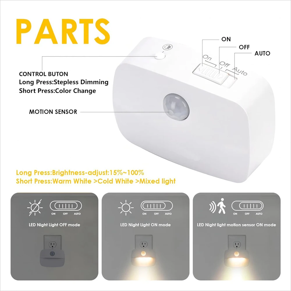 LED Night Light EU Plug In Smart Motion Sensor Light 220V Wall Lamp for Home Aisle WC Hallway Stair Kitchen Bedroom Night Lamp - Image 4
