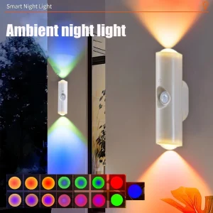 Smart Human Body Induction Magnetic Staircase Motion Sensor Rechargeable Wall Lamp for Bedroom Bathroom Closet Garden Home Decor