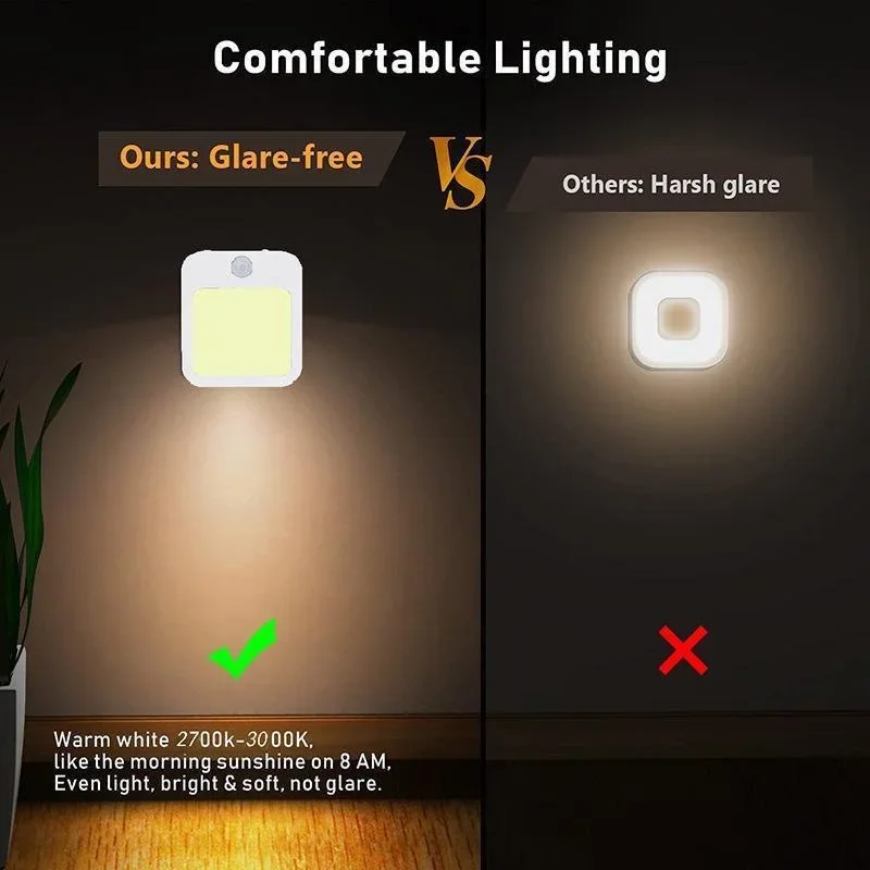 Motion Sensor LED Night Lights EU Plug Dimmable Cabinet Light for Baby Bedside Bedroom Corridor Wireless Night Lamp Lighting - Image 4