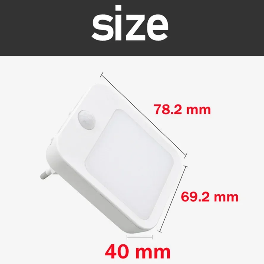 Motion Sensor LED Night Lights EU Plug Dimmable Cabinet Light for Baby Bedside Bedroom Corridor Wireless Night Lamp Lighting - Image 6