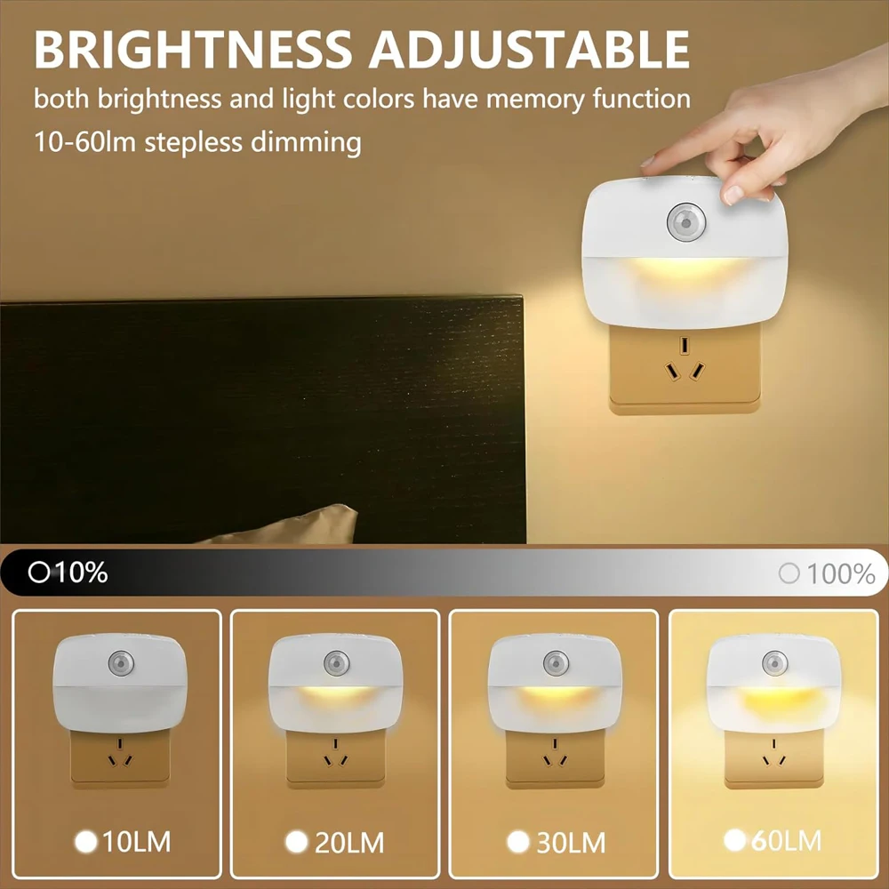 LED Night Light EU Plug In Smart Motion Sensor Light 220V Wall Lamp for Home Aisle WC Hallway Stair Kitchen Bedroom Night Lamp - Image 5