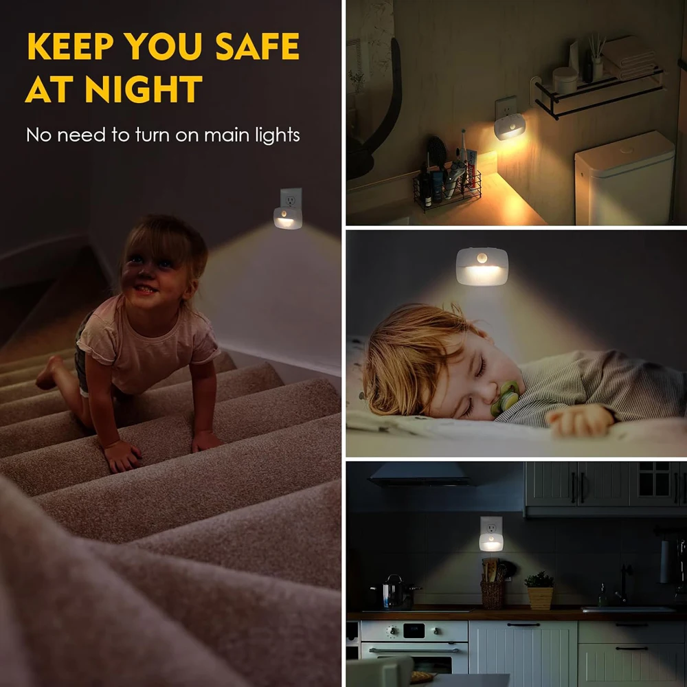LED Night Light EU Plug In Smart Motion Sensor Light 220V Wall Lamp for Home Aisle WC Hallway Stair Kitchen Bedroom Night Lamp - Image 6