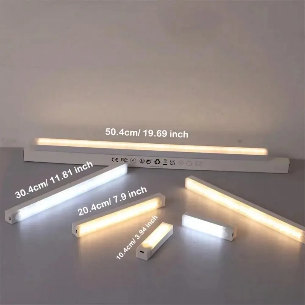 Under Cabinet LED Night Light Rechargeable Motion Sensor Lamp for Closet Wardrobe Kitchen Stairway Hallway 10 20 30 50cm - Image 4