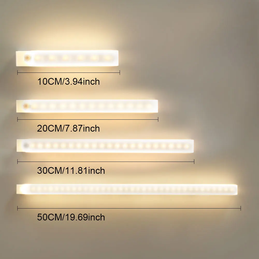 Motion Sensor LED Night Light USB Rechargeable Bedside Lamp Wireless Portable Cabinet Tube Light for Kitchen Wardrobe Staircase - Image 3