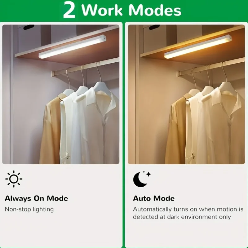 10-50cm Motion Sensor Light Night LED Lamp USB Battery Wall For Home House Room Bedroom Kitchen Wireless Decor Indoor Bathroom - Image 4