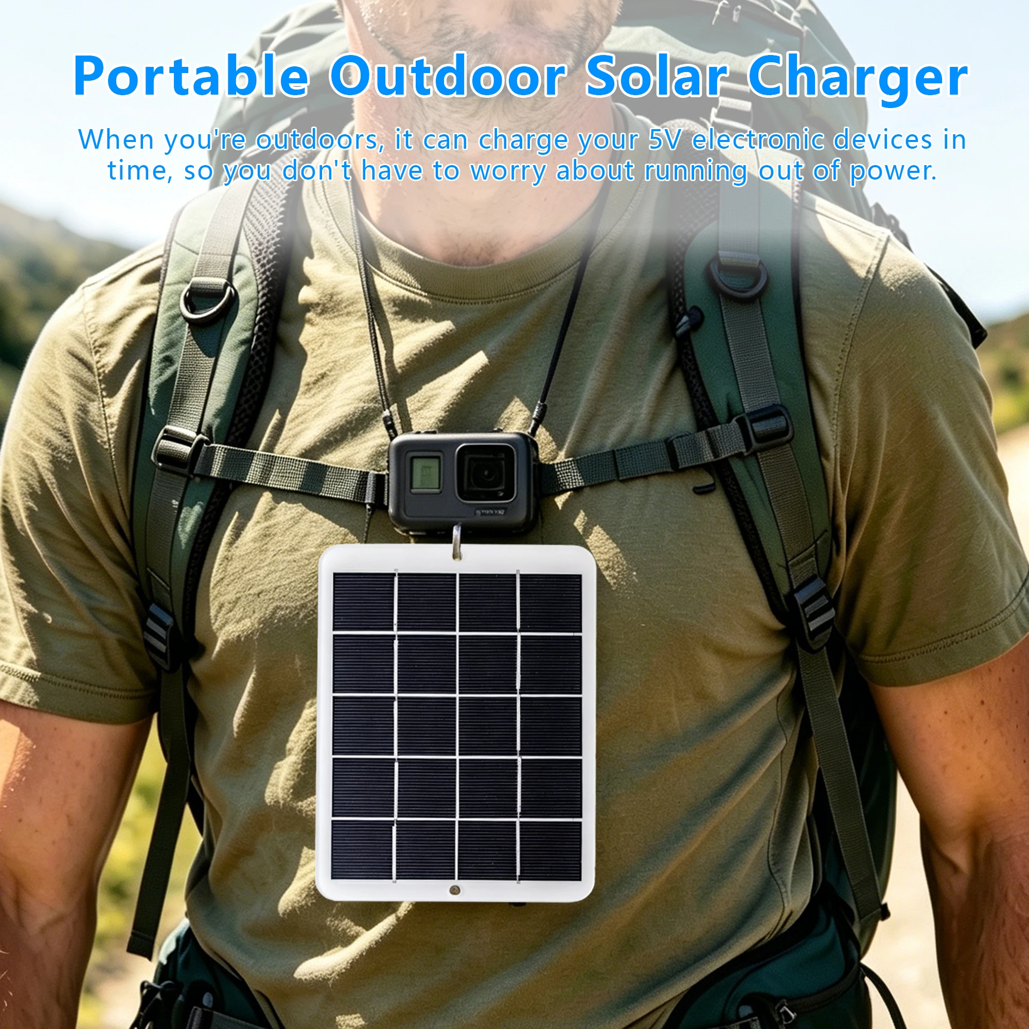 10W Portable Solar Panel Charger with USB | Outdoor Power Bank for Camping & Travel - Image 3